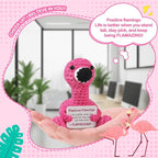 WenmthG Mini Positive Flamingo Crochet Doll - Funny Romantic Gifts for Women Girlfriend Wife Couple Positive Crochet Animals Emotional Cheer Up Support Handmade Flamingo Birthday Decoration Gift