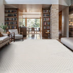 Modern Micro Loop Indoor Area Rugs for Living Room Bedroom Kitchen Geometric Triangle White 6x9 Luxury Durable Low and High Pile Non-Shedding Stain Resistant Soft Area Carpet 6 x 9