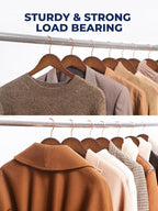 Smartor Wooden Hangers 10 Pack, Solid Wood Coat Hanger for Closet, Heavy Duty Wood Hangers for Suits, Shirts, Dresses, with 360° Rose Gold Hook, Non Slip Pant Bar, Walnut