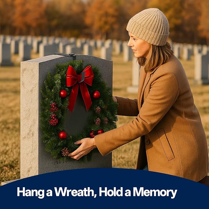 BEISE Wreath Hanger for Headstone, Adjustable 6"- 11", Black 1 Pack, Non-Slip Sponge Grip, Fits Thick Upright Gravestone with Flat or Uneven Arched Tops, Easy Outdoor Cemetery Memorial Christmas Décor