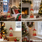 Snow Globes Lantern Home Decor Accent for Child Santa Claus Tree Auto Snowfall Glitter Music Collection with 6H Timer USB/Battery Powered 12.5 inch
