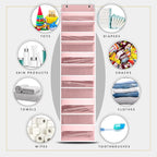 HOMELUX THEORY UPGRADED 6 Tiers Over The Door Organizer Hanging - 100D EXTRA THICK & 50lbs HUGE CAPACITY, 12 Side Mesh Pockets Over The Door Shoe Organizer, Hanging Closet Organizer (Baby Pink, 1pc)