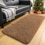 OLANLY 2x6 Machine Washable Runner Rugs for Hallway, Soft Fluffy Shaggy Bedside Rugs for Bedroom, Living Room, Indoor Floor Carpet for Kids Girls and Boys, Nursery Rooms, Home Decor Aesthetic, Khaki