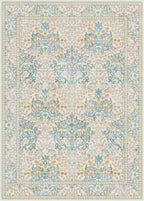 Lessymo Floral Washable Rugs 8x10, Faux Wool Soft Area Rugs for Living Room Bedroom, Boho Non-Slip Forest Stain Resistance Large Carpet for Dining Room Home Office, Beige Brown
