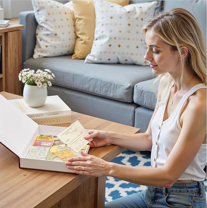 JARLINK Aesthetic Decorative Books, Set of 3 Linen Faux Books for Coffee Table, Bookshelf or Mantle Decor, Stylish Book Storage Boxes for Home Decor, Photo Organization, and Keepsake Storage, Brown