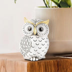 Owl Statue for Home Decor Accents,Owl Decor for Bookshelf Bedroom Living Room Office Table Desk Mantle TV Stand Boho Decoration,Modern Shelf Decor Accents Animal Sculptures for Birds Lovers,Owls Gift