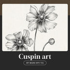 Framed Black and White Floral Wall Art for Bedroom, 4 Piece Vintage Botanical Canvas Paintings Artwork for Modern Farmhouse, Minimalist Flower Pictures for Living Room Kitchen Bathroom Wall Decor