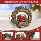 Christmas Snow Globe Lantern Water Glittering Lantern with Santa Claus 8 Music Songs & 6H Timer Christmas Snow Globes USB & Battery Operated for Christmas Festival Decorations Gifts (Bridge-Santa)
