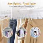 HOUSE DAY 50 Pack Skirt Hangers Pant Hangers with Clips, Clear Plastic Hangers for Pants, Skirts, Shorts, Versatile Use Clip Hanger, Retail Hanger