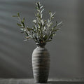 Emotionally Grounded Vase, Vaseking Large Ceramic Rustic Vase, 14.4 inch Minimalist Threaded Decorative Farmhouse Tall Vases for Home Decor, Living Room, Enterway, Table Decoration, Bronze