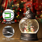 Snowman Snow Globe 12 Inch Christmas Snow Globe Lantern, Lighted Christmas Decorations Indoor for Home Light Up Musical Snowman Decor with Music Timer Swirling Glitter, USB or Battery Operated