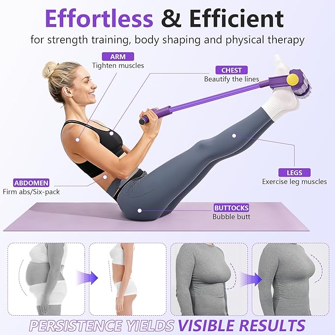 Upgraded Pedal Resistance Band with Handle, Soft Durable Fashion Puller Exercise with Thickened 6 Tension Ropes, Tube Pedal Resistance Device for Abdomen, Waist, Arm, Leg, Core/ABS