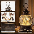 9.7'' Christmas Angel Snow Globe, Musical Lighted Water Lantern, Retro Decoration with Swirling Glitter, USB Powered and Battery Operated, Xmas Home Décor Gift (Baby Jesus with Angel)