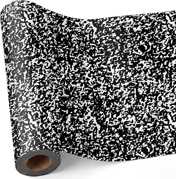 Hahafelt 1.3x39 ft Fabric Bulletin Board Roll Composition Notebook Bulletin Board Marble Non-Woven Reusable Waterproof Erasable Wrinkle Resistant Fabric Roll for Background Decor DIY Craft