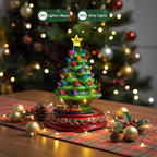 VISFLAIR Ceramic Christmas Tree with Rotating Train- Musical Christmas Tree Decorations with 38 Multicolored Lights for Home Tabletop Decor, Xmas Gift
