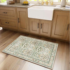 Non-Slip Washable Entry Rug 2x3, Vintage Floral Indoor Front Door Mat for Entryway, Bathroom & Kitchen