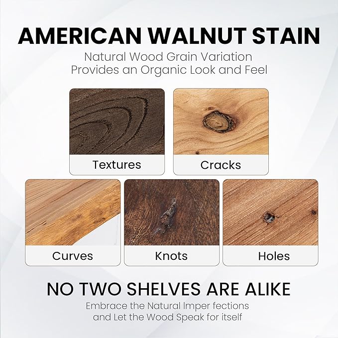 Fun Memories Floating Shelves for Wall, 42 Inch Rustic Live Edge Floating Shelf, Heavy-Duty Wall Shelves with Invisible Bracket Mount for Living Room, Bathroom, Bedroom, Kitchen, Natural