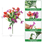 Homsunny Artificial Fake Flowers Plants for Outdoors - 12 Bundles Fake Plants Faux Silk Flowers Outside, UV Resistant for Planter Front, Porch, Garden, Patio, Spring Decor