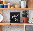 SRADMO Black and White Wood Box Sign Desk Decor, Inspirational Desk Decor Wooden Block Box Sign Decoration For Home Office Shelf Table