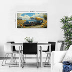 Sunflower Pictures Wall Decor Farmhouse Barn Truck Wall Art Sunflower Field Canvas Prints for Bedroom Bathroom Vintage Yellow Flowers Landscape Painting Artwork for Living Room Home Decorations 20x40"