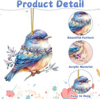 Hummingbird Window Hangings Ornament- 10Pcs Acrylic Bird Sun Catcher Decor, Art SunCatcher Tree Pendant for Gifts Indoor Outdoor Home Wall Living Room Spring Summer Garden Decoration