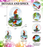 CoTa Global Parrot Snow Globe - Sparkly Water Globe Figurine with Sparkling Glitter, Collectible Novelty Ornament for Home Decor, for Birthdays, Christmas, and Valentine's Day - 65mm
