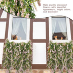2 Pcs Artificial Lavender Teardrop Rattan, Spring Summer Front Door Hanging Floral Swags for Wall Basket Filler, Garden Home Easter Decoration-28.7in(Pink)