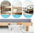 Loghot Bedside Caddy/Bedside Storage Bag Hanging Organizer for Bunk and Hospital Beds,Dorm Rooms Bed Rails,Can be Placed Glasses,Books,Mobile Phones,Keys (White)