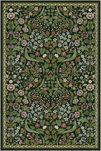 Moynesa Floral Green 4x6 Rug, Boho Washable Rugs for Living Room, Non Slip Soft Bedroom Area Rug, Botanical Ultra Thin Indoor Throw Carpet for Kitchen Entryway Bedside, Green