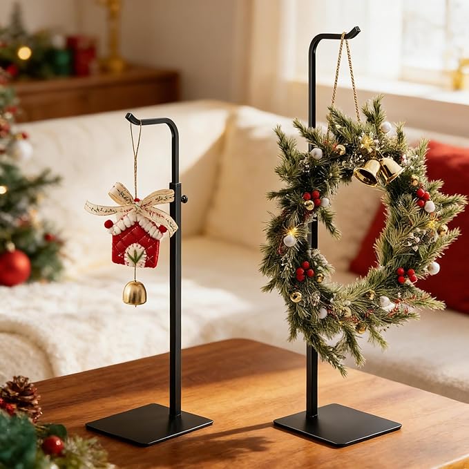 pickpiff Adjustable Purse Display Stands - Black Tabletop Display Holder for Handbags, Wreaths and Banners, for Home Closets, Retail Displays and Vendor Booths (1-Pack)