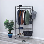Alera ALEGR363618BL 36 in. W x 18 in. D x 75 in. H 30 Garments Wire Shelving Garment Rack - Black