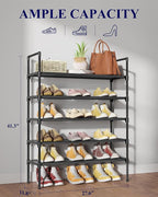 Kitsure Shoe Rack - 5-Tier Shoe Organizer, Shoe Rack for Closet, Entryway, Bedroom, Easy- Assembly Storage Shelf with Side Handles, 27.6" Wide - 5 Tiers, Black