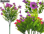 Artificial Flowers for Outdoors, 16 Bundles Artificial Plants Outdoor Fake Flowers UV Resistant, Outdoor Fake Plants Faux Silk Flowers for Porch Outside Planter Window Box Garden