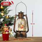 Snow Globe Christmas Decorations Snowman, Musical Glitter Christmas Snow Globes Light Up Lantern 6H Timer USB Lined/Battery, Christmas Village Snowman Snow Globe Decor Gifts