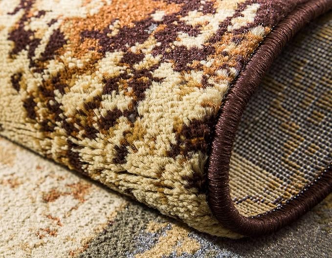 Unique Loom Barista Collection Area Rug - Arusha (8' Round, Beige/ Black)