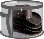Clear Hat Storage Bag with Carrying Handles - 16.5" Large Closet Organizer for Baseball Caps, Cowboy Fedoras or Sun Hats (Grey)