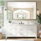 TRAHOME Bathroom Vanity Mirror for Wall, 60" x 36" Metal Framed Rectangular Bathroom Wall Mirror for Over Sink, HD Shatterproof Glass, Hangs Horizontally or Vertically(Black)