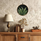 Retro Botanical Wall Art Decor, Boho Wildflower Ferns Plants Canvas Prints Round Wall Art, Vintage Wall Hanging Door Artwork Decor for Farmhouse Bedroom Living Room Gallery 10x10i(MG06)