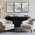 Framed Black and Beige Abstract Wall Art, 3 Piece Modern Canvas Prints Paintings Artwork for Walls, Minimalist Abstract Line Pictures for Living Room Dining Room Bedroom Office Wall Decor 16x24 In
