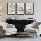 Framed Black and Beige Abstract Wall Art, 3 Piece Modern Canvas Prints Paintings Artwork for Walls, Minimalist Abstract Line Pictures for Living Room Dining Room Bedroom Office Wall Decor 16x24 In