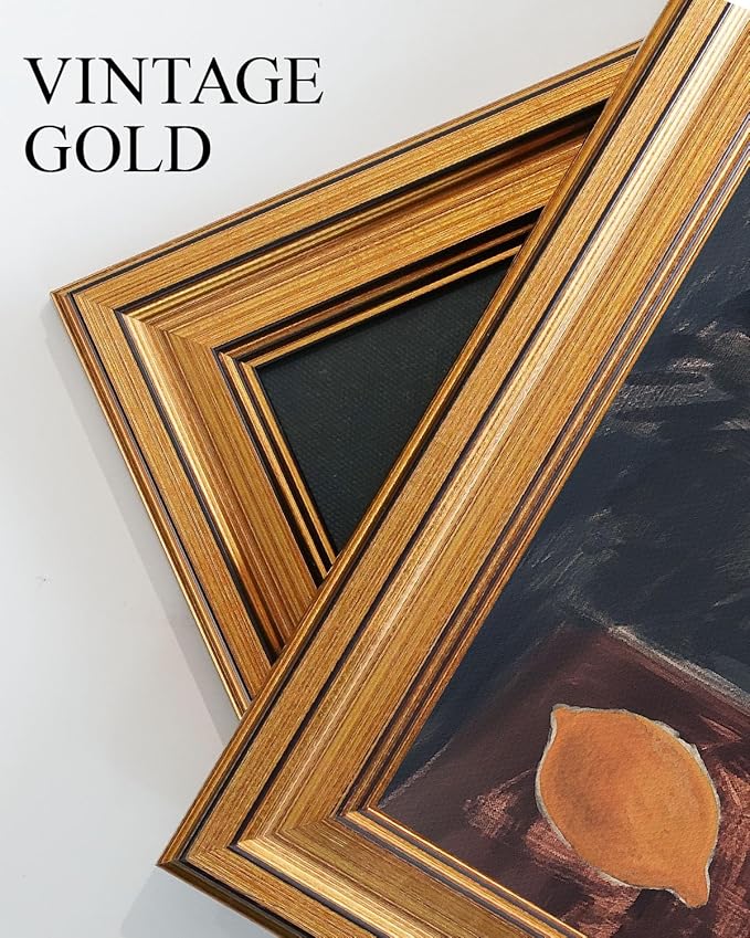VIYYIEA Vintage Gold Framed Wall Art for Living Room, Unicorn Canvas Prints Home Decor, Oil Painting Picture, Bedroom Wall Decor Gifts for Friends or Family -【The Unicorn in Captivity】-(16L x 12W)