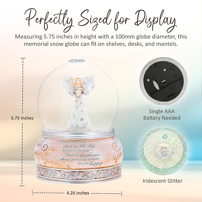 Pavilion Gift Company - Perhaps They are Not Stars in The Sky - 5.75" Musical Ave Maria Waterglobe Snowglobe Snowstorm 100 mm Collectible Bereavement in Memory Memorial Greif Gift Funeral Present