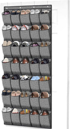 homyfort 35 Pockets Over the Door Shoe Organizer, Hanging Door Shoe Rack for Closet, Large Shoe Storage Holder Zapateras Organizer for Shoes (Black)