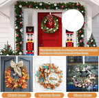 PECULA 4 Pack 14” Wreath Hangers for Front Door, Wreath Door Hanger 40lb Load-Bearing, Metal Wreath Hanger for Welcome Sign, Door Wreath Hanger for Halloween, Easter, Christmas Decorations (White)