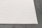 Modern Micro Loop Indoor Area Rugs for Living Room Bedroom Kitchen Geometric Pebble White 8x10 Luxury Durable Low and High Pile Non-Shedding Stain Resistant Soft Area Carpet 8 x 10