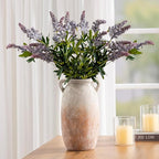 Ceramic Flower Vase 12 inch Farmhouse Rustic Vase Decorative Pottery Terracotta Tall Vases for Home Decor Table Mantle Fireplace Living Room Bathroom Wedding Centerpiece (Large-Aged Terra)