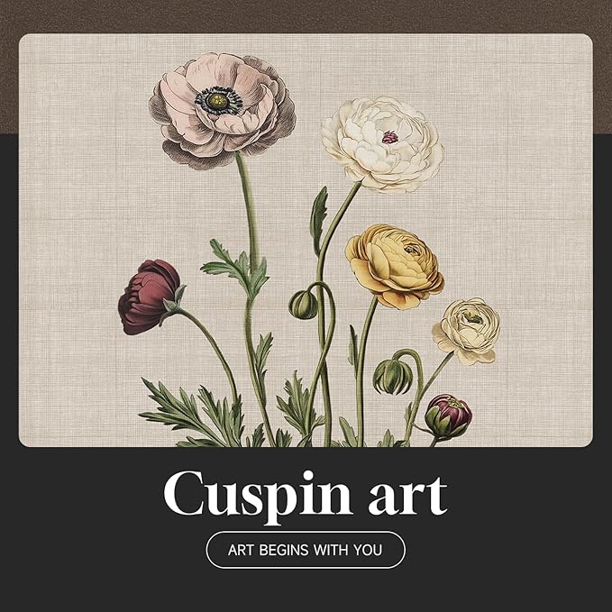 Framed Botanical Wall Art for Bathroom, 4 Piece Vintage Floral Canvas Painting Prints Artwork Farmhouse Wall Decor, Rustic Flower Butterfly Pictures for Bedroom Kitchen Hallway Home Decor, 8x10 Inch