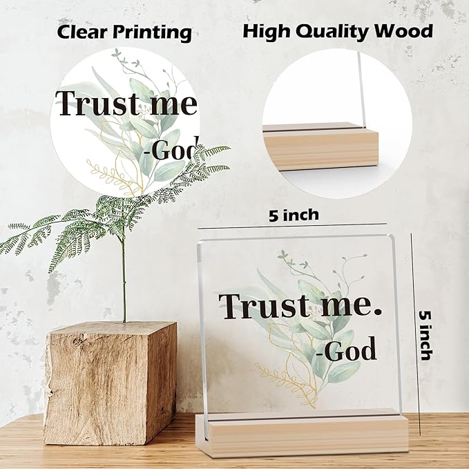 Farmhouse Decor, Acrylic Christian God Home Decorations, Aesthetic Entry Way Table Shelf Decor, Living Room Table Accessories, Boho Office Decorations For Work (03)