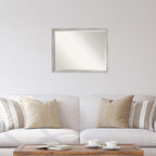 Amanti Art White Wall Mirror 23x29 Shiplap White Narrow Rectangle Bathroom Mirror for Wall Decor Living Room, Large Cottage Wood Frame, Hangs Horizonally and Vertically, Bathroom Decor, Beveled Edge