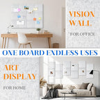 DOLLAR BOSS Large Cork Board for Wall 48" x 36" x 0.5" Bulletin Board 12 Packs Corkboard Tiles Self Adhesive Felt Wall Tiles for Office Home School, Light Grey